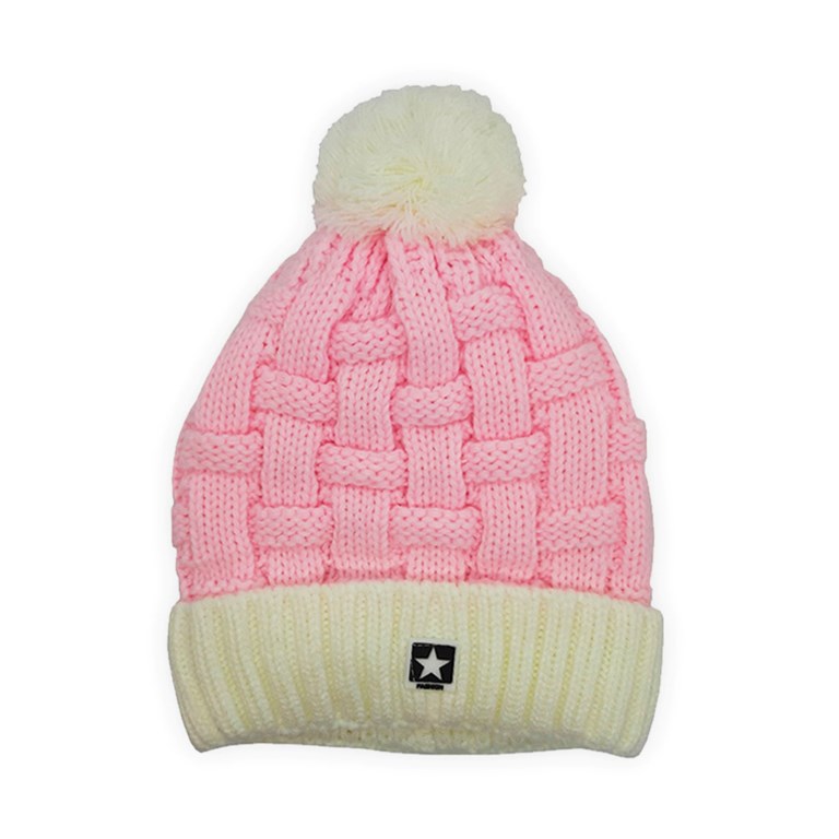 1155 GORRO TEJIDO COMBINADO COM POMPON Y CORDERITO INTERIOR. DE 8 AÑOS EN ADELANTE MAC FLY