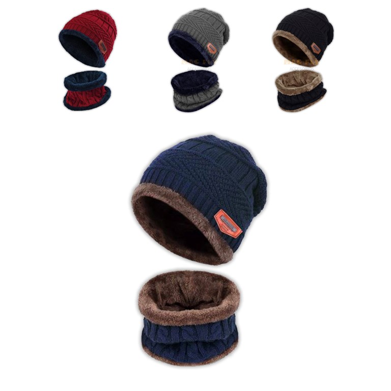 GORRO DE TELA CON CORDERITO INTERIOR MAS CUELLO DE TELA LISO MAC FLY