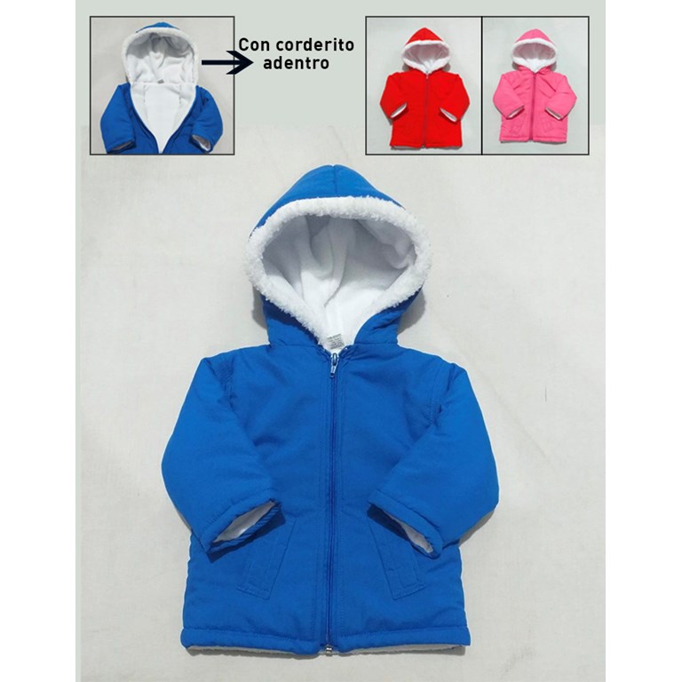 CAMPERA MICROFRIBRA BEBE FORRADA CON POLAR C/CAPUCHA