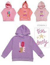 BUZO FRISA CON CAPUCHA CRUZADA PARA NENA  Y CINTURA RIBB ELY
