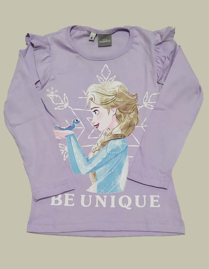 REMERA MANGA LARGA NENA FROZEN CON VOLADOS DISNEY America Store