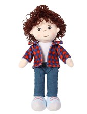 MUÑECO DE TELA PATAS LARGAS CON PANTALONES DE JEAN Y CAMPERA ESCOCESA WOODY TOYS