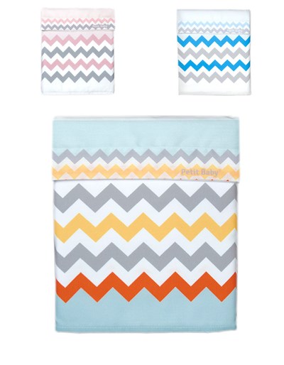 SABANA PARA CUNA ESTAMPADA ELEFANTEZIG ZAG. 1.45 X 0.85M MI BES