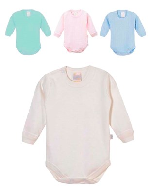 Body m/l c/broche INTERLOCK Lisos Claros. Colores surtidos. Naranjo.