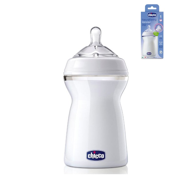 NUEVA MAMADERA NATURAL FEELING 330ML 6 MESES + FLUJO RAPIDO CHICCO