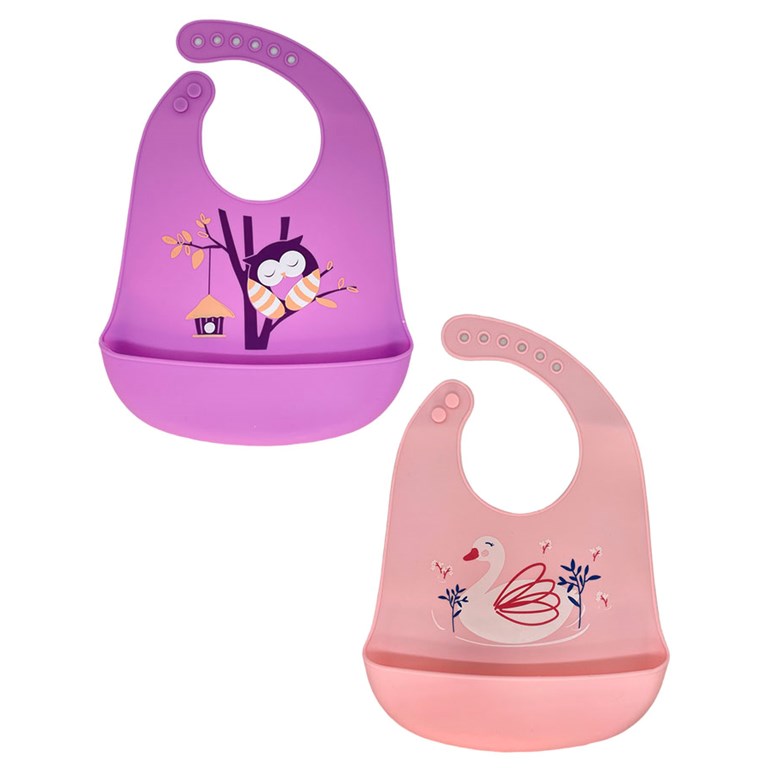 BABERO SILICONA CON BOLSILLO ESTAMPADO MAC FLY