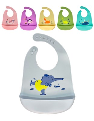 BABERO SILICONA CON BOLSILLO ESTAMPADO MAC FLY