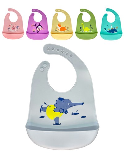 BABERO SILICONA CON BOLSILLO ESTAMPADO MAC FLY