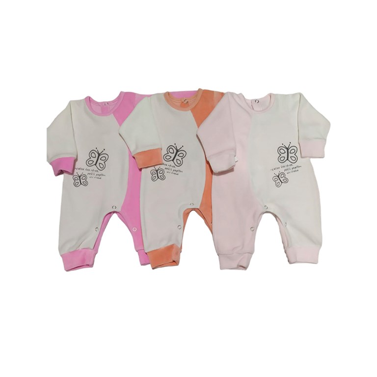 Enterito BB, plush, bordado central, sin pié. nena y varón. DREAMS