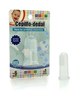 Cepillo dedal. Ideal para la primera dentición del bebé. Alivia los dolores de encía. Extra suave. +6M. Baby Innovation.