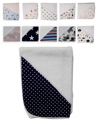Toallones estampados (75 x 75cm).  Colores surtidos. America.