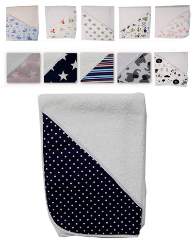 Toallones estampados (75 x 75cm).  Colores surtidos. America.