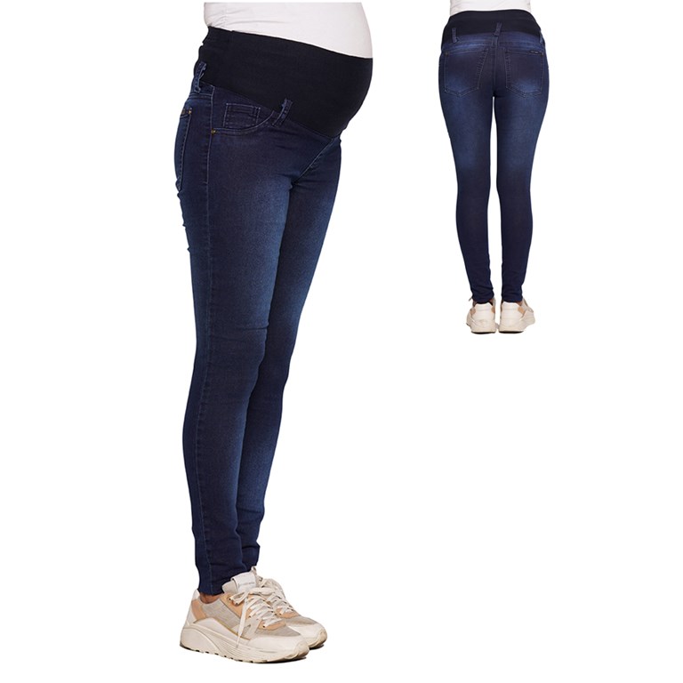 PANTALON DE JEAN SUPER ELASTIZADO Y SATINADO PARA FUTURA MAMA CON FAJA ALTA QUE SERA