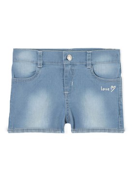 SHORT JEAN PARA NENA CON BORDADO LOVE GEPETTO