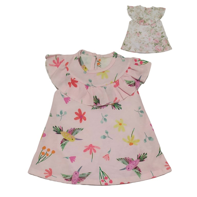 Vestido plumeti con cuello y cartera con bombacha. pilim