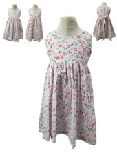 VESTIDO SIN MANGAS PLIZADO PARA BEBA ESTAMPADO FLORCITAS  LABENDEL