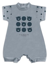 Enterito BB frisa, estampa central, combinado con rayado, sin pie, varón. Dreams