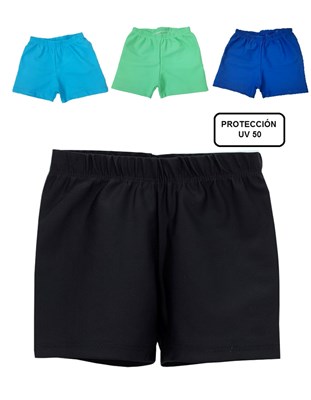 SHORT LISO PARA NIÑO UV+50 CON LYCRA. NARANJO