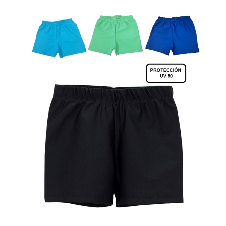 SHORT LISO PARA NIÑO UV+50 CON LYCRA. NARANJO