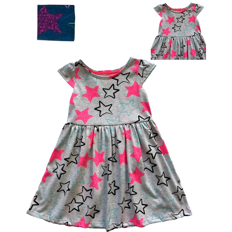 VESTIDO PARA NENA ALGODON ESTAMPADO ESTRELLAS PONINOS