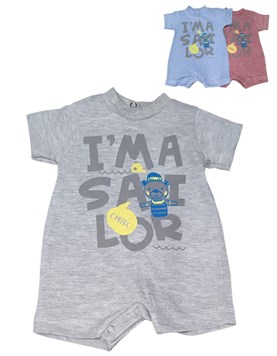 ENTERITO CORTO MANGA CORTA PARA BEBE VARON ESTAMPADO IM A SAILOR BABY CHEITO