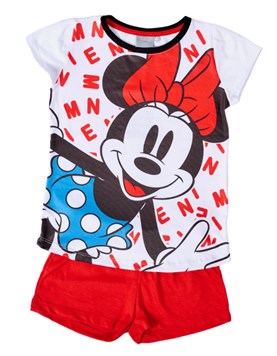 PIJAMA CORTO PARA NENA REMERA MANGA CORTA Y SHORT ESTAMPADO MINNIE MOUSE DISNEY
