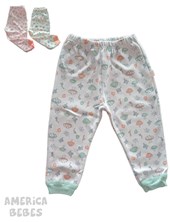 PANTALON CON PUÑO BEBA ESTAMPADO NARANJO