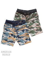 BERMUDA EN ALGODON RUSTICO PARA BEBE CAMUFLADA TERRA NATURE
