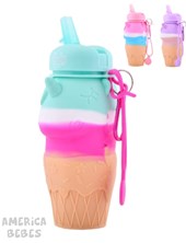 BOTFTY18 BOTELLA DE SILICONA ENROLLABLE UNICORNIO 550ML FOOTY