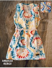 VESTIDO PARA BEBA SIN MANGAS ESTAMPADO BATIK CON LAZO PREMIUM