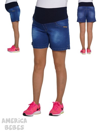 SHORT DE JEAN PARA FUTURA MAMA CON FAJA ALTA QUE SERA