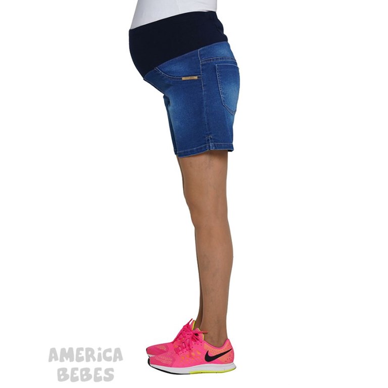 SHORT DE JEAN PARA FUTURA MAMA CON FAJA ALTA QUE SERA