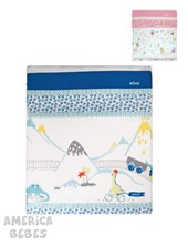 SET DE SABANA PARA CUNA  ESTAMPADA DINOLANDIA BABY BAMBI MIBES